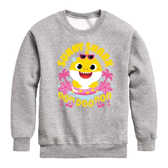 Baby Shark - Sunny Shark Doo - Youth Boys Crew Fleece Sweatshirt