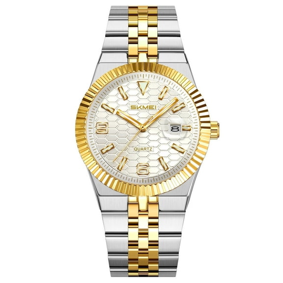 SKMEI Watch for Men Stainless Steel Waterproof Analog Quartz Mens Watches Business Date Luxury Casual Wrist Watch