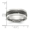 thumbnail image 2 of Stainless Steel Polished Black Ip Plated 7.80mm Band Ring Size 11 Ring for Women and Men, 2 of 2