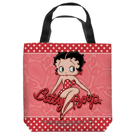Betty Boop Paisley & Polka Dots Tote Bag White 16X16