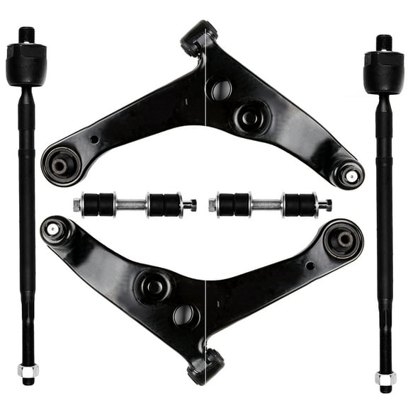 Scitoo 6pcs Suspension Kit 2 Front Lower Control Arm Ball Joint 2 Sway Bar End Link 2 Inner Tie Rod End fit 2003-2006 for Mitsubishi Lancer EV80587