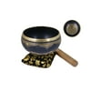 Black Flower of Life Tibetan 4.25" Singing Bowl Cushion and Stick