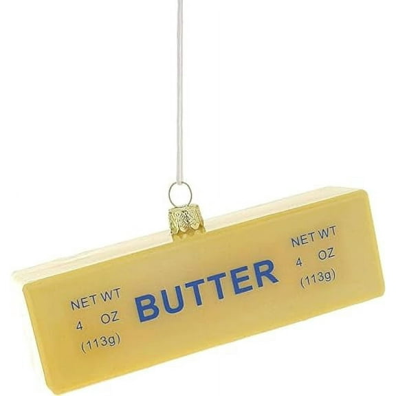 Cody Foster Stick of Butter Kitchen Baking Faux Food Glass Christmas Ornament, Multi