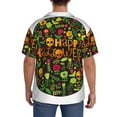 thumbnail image 3 of Naloa Happy Halloween Floral Men's Loose Fit Cuban Collar Short-Sleeve Shirt, Hawaiian Shirts, Mens Shirts Casual for Everyday Wear Outings-3X-Large, 3 of 5
