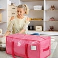 thumbnail image 2 of 6 Pack Extra Heavy Duty Large Moving Bags with Comfortable Handle & Strong Zipper for Clothes, Moving Boxes Dorm College Packing Supplies (Pink), 2 of 7