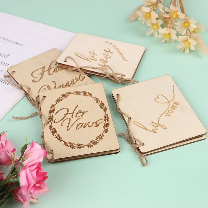 2PCS Wedding Vow Books Wedding Vow Notebook Creative Sturdy Kraft Paper Handb Dq 