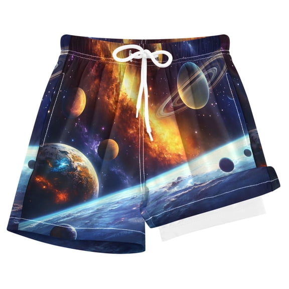 joogoo Space Planets Boys Swim Trunks Beach Swimsuit Shorts Boxer 8Y