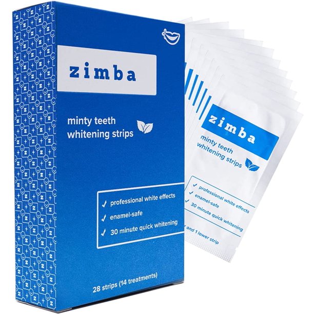 Zimba Teeth Whitening Strips, 28 NonSensitive White Strips Teeth