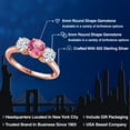 thumbnail image 2 of Gem Stone King 18K Rose Gold Plated Silver Pink Mystic Topaz and White Zirconia Engagement Ring for Women | 3.00 Cttw | Round 6MM | Gemstone November Birthstone | Size 8, 2 of 6