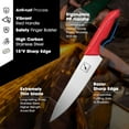 thumbnail image 4 of imarku Knife Set with Block, Sharp Knife Set with Built-in Sharpener, Japanese Stainless Steel Kitchen Knife Set with Non-Slip Ergonomic Handle, Dishwasher Safe, Best Holiday Gifts, 14 PCS, Red, 4 of 14