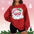 thumbnail image 2 of Hoodless Sweatshirt for Women Long Sleeve Round Neck Christmas Print Loose Thin Fleece Pullover Sweatshirt, 2 of 5