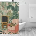 thumbnail image 2 of Yayeee Shower Curtain with Hooks 72"x72" Waterproof Fabric Bathroom Hanging Decor, Pink and Green Cat, 2 of 5