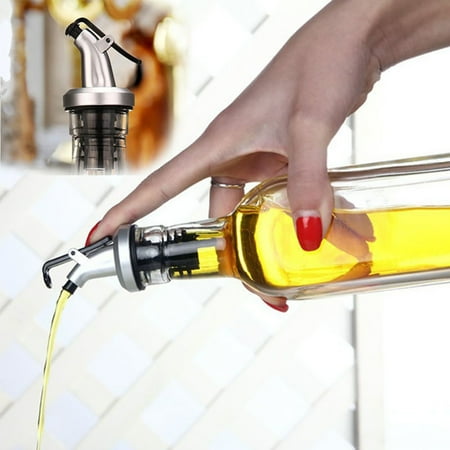 

Miarhb Olive Oil Sprayer Liquor Dispenser Wine Pourers Flip Top Stopper Kitchen Tools Silver