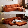 thumbnail image 4 of Linsy Home 110" 4-in-1 Convertible Sectional Cloud Couch for Living Room, Modular Sleeper Sofa Bed with 2 Pillows, No Assembly Required, Orange, 4 of 10