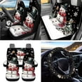 thumbnail image 3 of Garronmavis 15pcs Automobile Interior Sets Christmas Winter Snowman Front Rear Car Seat Covers Steering Wheel Cover Shoulder Protector Cover Coasters Keychain Rearview Mirror Cover Trash Can, 3 of 7