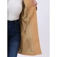thumbnail image 5 of DARING DIVA Women's Plus Size Notch Lapel Single Breasted Peacoat with Belt 1X Camel, 5 of 5