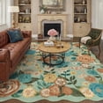 thumbnail image 4 of BERTHMEER Large 8'x10' Area Rugs for Living Room Green Floral Rugs for Bedroom Playroom Office Vintage Carpets Machine Washable Farmhouse Dining Room Oriental Flower Non Slip Rugs, Multicolor, 4 of 7