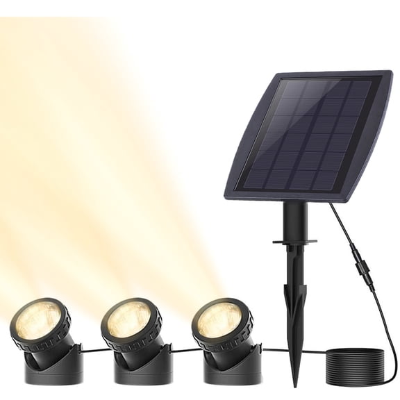 iMeshbean Submersible Solar LED RGB Pond Spot Lights Underwater Pool Fountain Spotlight, Warm White