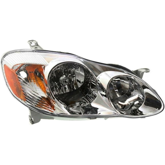 OHGGYQO Headlight Bulb Right Side Clear Lens W/ Bulb Headlamp for Toyota for Corolla CE/LE 03-04 13464527 8111002190