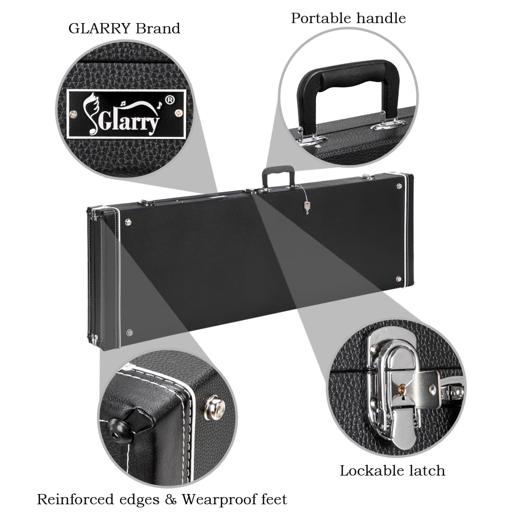 High Grade Guitar Square Hard Case Flat Black