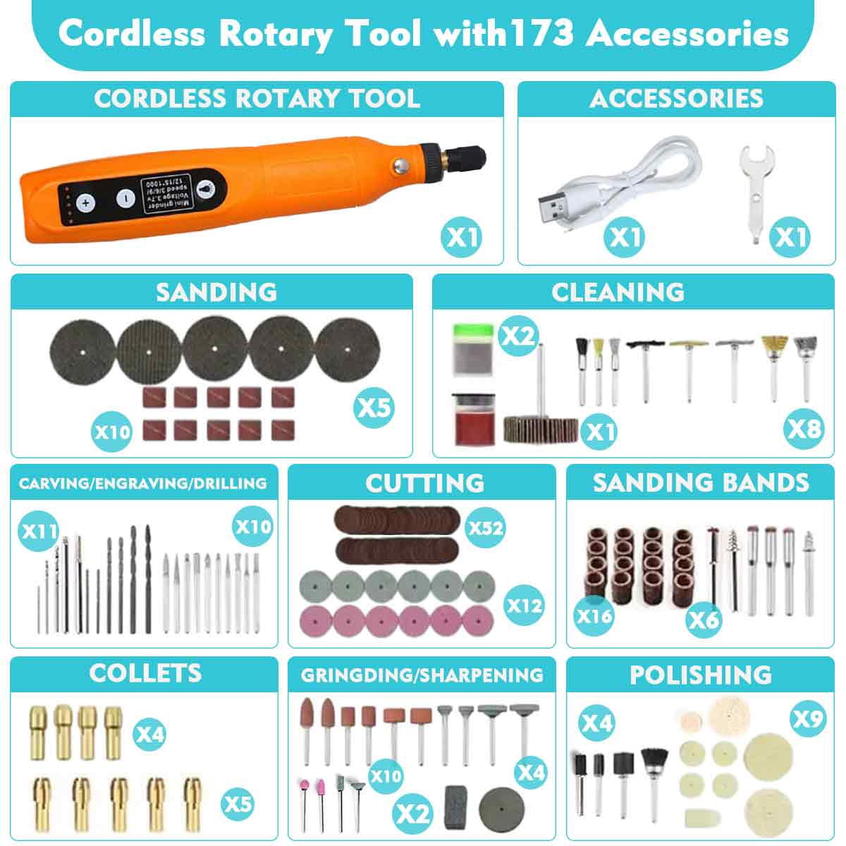 Mini jade engraving pen electric sander, used for engraving, drilling, grinding, polishing, engraving-tangerine