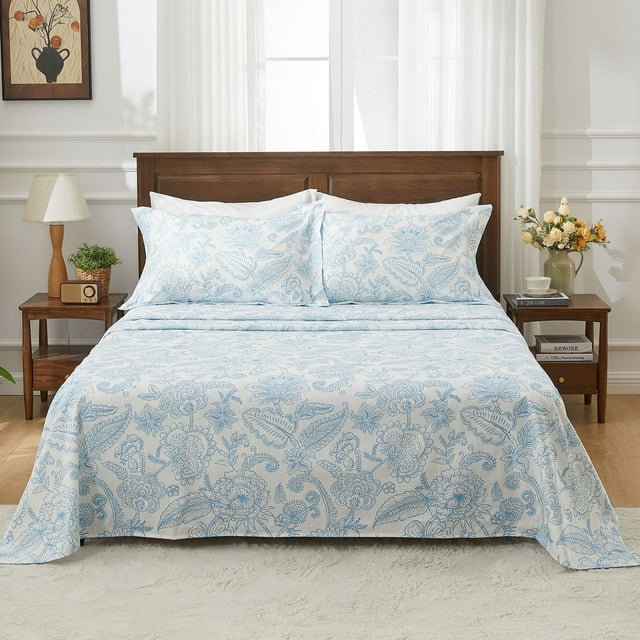 Kingrest Juego de Sábanas California de Lujo con Bolsillo Profundo de 4 Pzas, Ajuste de 16 Pulgadas, 100% Algodón Orgánico, Transpirable, Súper Suave, Juego de Sábanas Cal King, Estilo Hotel de Lujo, Decoración Del Hogar, Juego de Sábanas Cal King, Regalo para Mujer, Hombres
