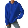thumbnail image 3 of LilyLLL Womens Solid Color Hoodie Sweatshirt Jacquard Knit Sweater Pullover Tops, 3 of 4