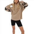 thumbnail image 3 of Sudaderas con Capucha de Moda para Mujer, Sudaderas Holgadas de Gran Tamaño, Camisetas de Larga, Corte Holgado. Caqui XXL, 3 of 7