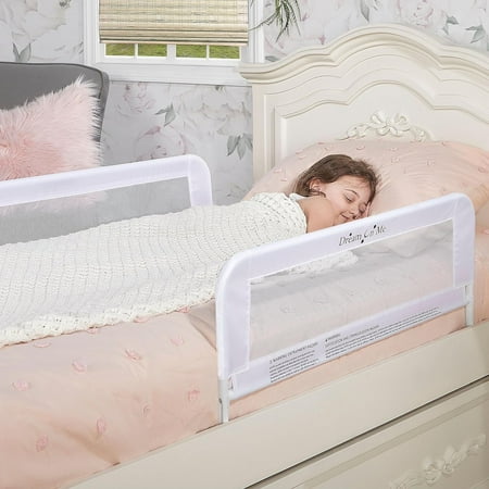 Dream On Me Lightweight Mesh Security Adjustable Bed Rail Double Pack With Breathable Mesh Fabric In White