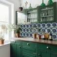 thumbnail image 5 of Mi Alma Flower Blue/Green Tile Stickers - Removable Vinyl 4x4, 24 pcs, 5 of 11