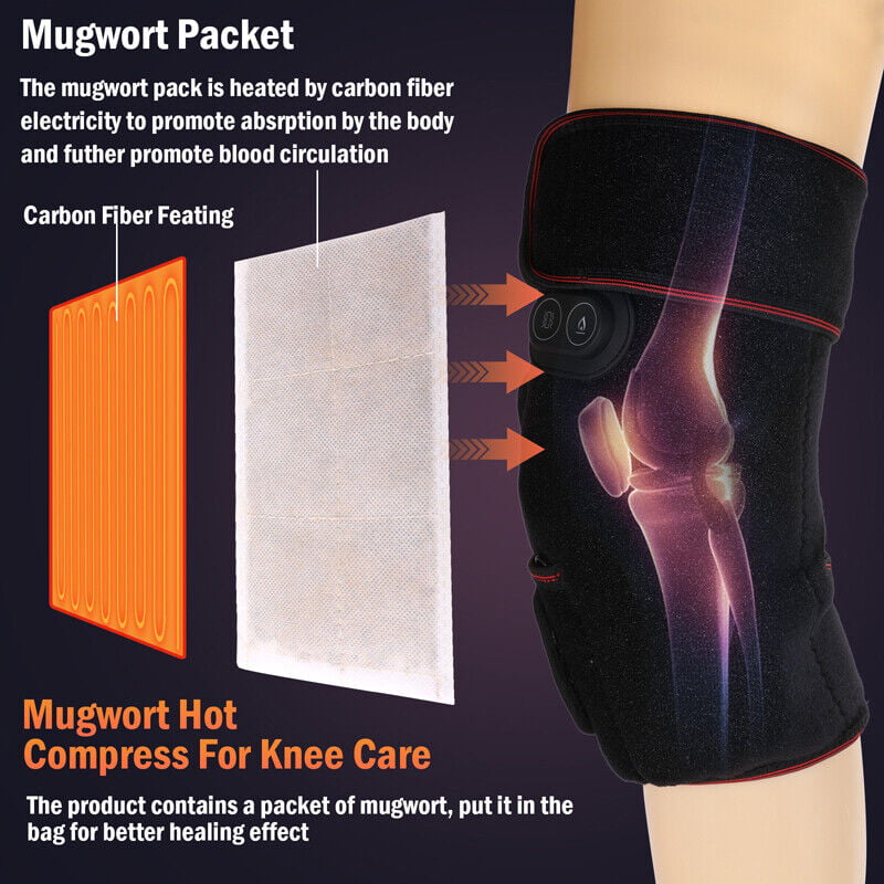 Electric Heating Vibration Knee Joint Pad Brace Leg Therapy