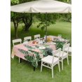 thumbnail image 3 of Outdoor Tablecloth with Umbrella Hole and Zipper, Pink Christmas Tree Rectangle Table Cloth 54x80 Inch Waterproof Tablecloth, Winter Watercolor Gold Snowflakes Picnic Table Cover for Patio Camping, 3 of 7