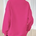thumbnail image 5 of Women's Half Zip Pullover Sweatshirt, Oversized Solid Color Long Sleeve Top with Soft Breathable Fabric for 2025 Fall Winter Season, Casual Daily Wear and Comfortable Outfits Hot Pink XS, 5 of 7