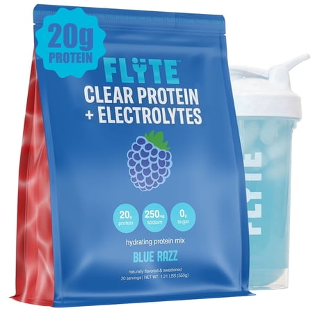 Clear Protein + Electrolytes, 20g Protein, Blue Razz, Zero Sugar, 20 servings