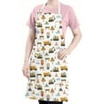 thumbnail image 5 of Cartoon Construction Vehicles Animals Apron-Garden Aprons for Women with Pockets-Cotton Linen Waterproof Kitchen Cooking Gardening Aprons Adjustable for Kitchen,Cooking,BBQ and Salon 33x27 Inch, 5 of 7