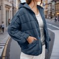 thumbnail image 5 of qucoqpe Womens Full Zip Quilted Puffer Coat Trendy Casual Oversized Padded Down Jackets with Pockets, 5 of 10