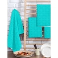 thumbnail image 2 of Turquoise Plaid Kitchen Dish Towels for Drying Dishes Set of 2, Geometric Leaf Diamond Morocco Abstract Waffle Weave Microfiber Hand Tea Bathroom Towels Quick Dry & Absorbent Towel 15.7x23.6, 2 of 7