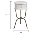 thumbnail image 4 of Chic White Round End Table with Drawer - Solid Wood & Metal Legs, Perfect for Living Room or Bedroom, 4 of 6