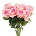 thumbnail image 1 of Uxcell 12 Piezas Rosas de Núcleo Rosa Artificiales, Rosas de Terciopelo de Toque Real con Tallos, 1 of 6
