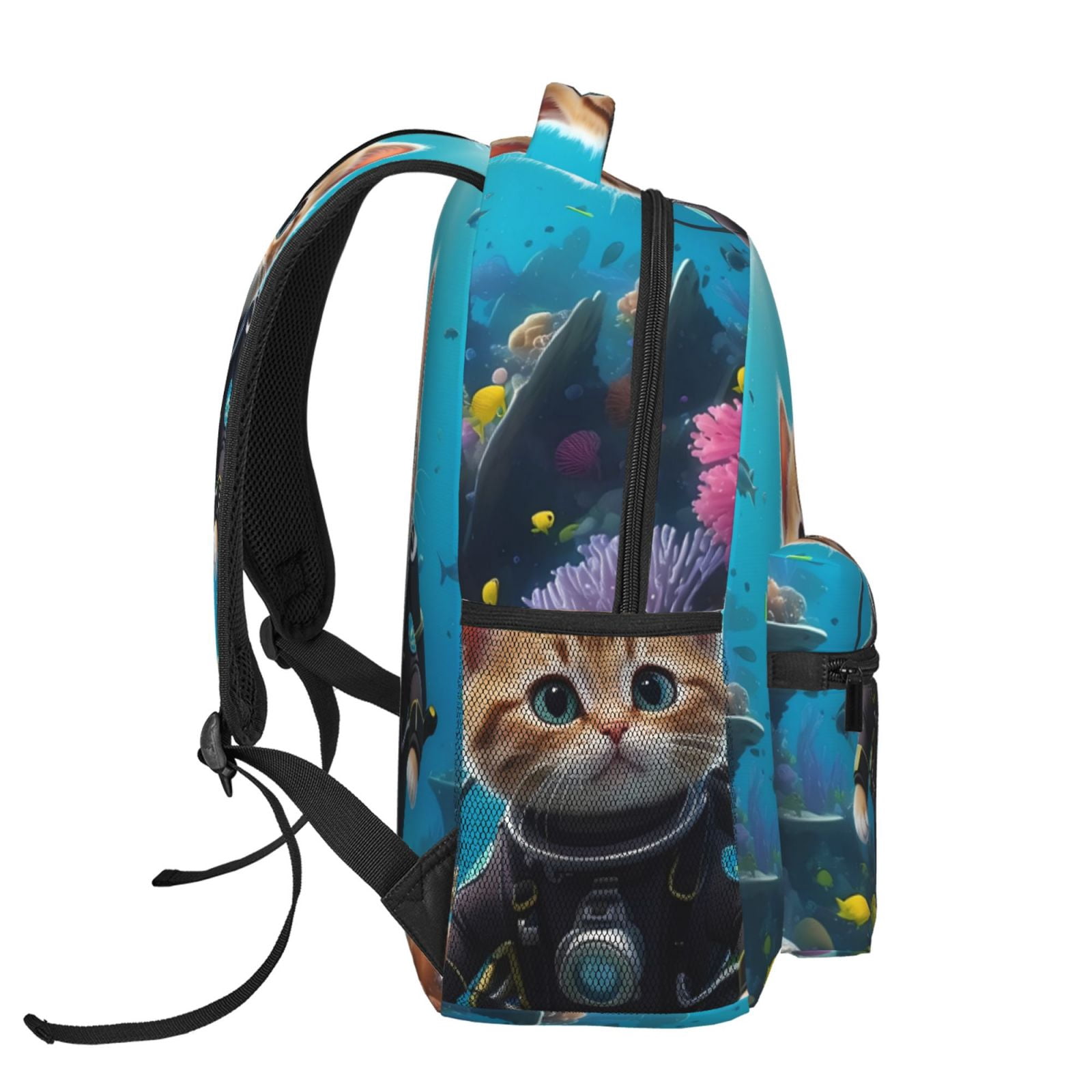 Xecao Underwater Diving Cat Backpack, a stylish and functional choice for both men and women, is the perfect basic bookbag for college, work, or travel