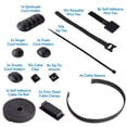 thumbnail image 6 of onn. Cable Management Kit, 100 Piece Cord Organizer Set with Cable Clips, Zip Ties, Sleeves & Wire Wraps for Home & Office, 6 of 10