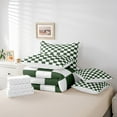 thumbnail image 4 of Erosebridal Adults Olive Checkered Queen Bedding Set 7 Piece White Dark Green Buffalo Plaid Grid Comforter Set With Sheets,Checkerboard Bed In A Bag Men Women Aesthetics Gingham Bed Set, 4 of 5