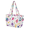 thumbnail image 2 of FORMRS Tote Bag for Women Quilted Large Capacity Travel Work Carry On Shoulder Handbag, Retro Round, 2 of 7