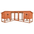 thumbnail image 1 of vidaXL Outdoor Rabbit Hutch with Run Brown Solid Fir Wood, 1 of 5