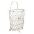 thumbnail image 2 of Cape Craftsmen Vintage White Washed Metal Basket on Wheels, 2 of 4