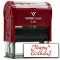 thumbnail image 2 of (3 pack) All Quality Happy Birthday Self-Inking Rubber Stamp | Family & Friends | Novelty Homely Stamps (Red Ink) - Q-400, 2 of 9