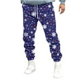 thumbnail image 2 of Pantalones largos para hombre, pantalones deportivos ajustados para correr, pantalones deportivos con cordón, pantalones con estampado navideño, pantalones para hombre, 2 of 5