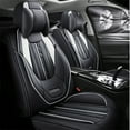 thumbnail image 1 of Maidao Car Seat Covers Full Set Leather for Volvo for S90 2016-Present 5 Seats Water Resistant Front Rear Cushion Protector with Pillow Black and White, 1 of 9