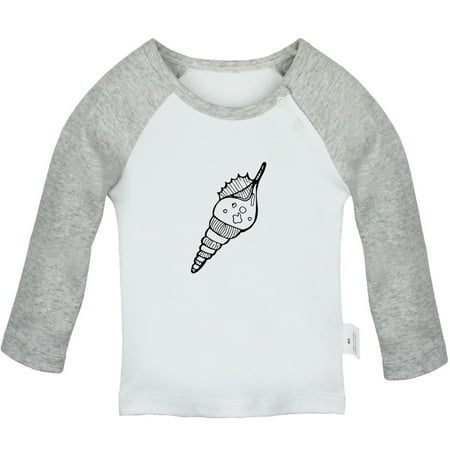 

Little Baby Cute T shirt For Baby Newborn Babies Animal Conch T-shirts Infant Tops 0-24M Kids Graphic Tees Clothing (Long Gray Raglan T-shirt 12-18 Months)