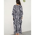 thumbnail image 6 of Alsol Lamesa Women's Summer Swimsuit Cover Ups Zebra Stripes Beach Dresses Bikini Bathing Suit Cover Up Plus Size Kimono Kaftan Dress, 6 of 7